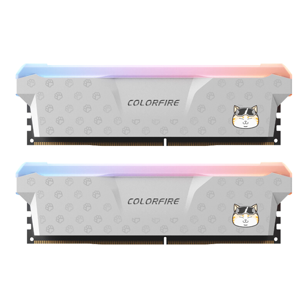 32GB (16GBx2) DDR5 6000MHz RAM (หน่วยความจำ) COLORFIRE MEOW DDR5 AMD EXPO INTEL XMP - SILVER