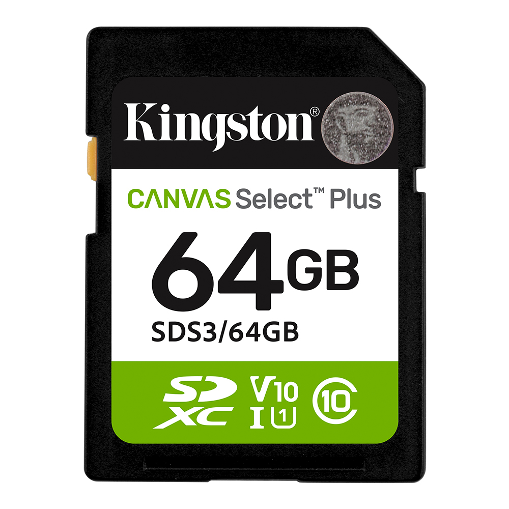 64 GB SD CARD (เอสดีการ์ด) KINGSTON CANVAS SELECT PLUS (SDS3/64GB)