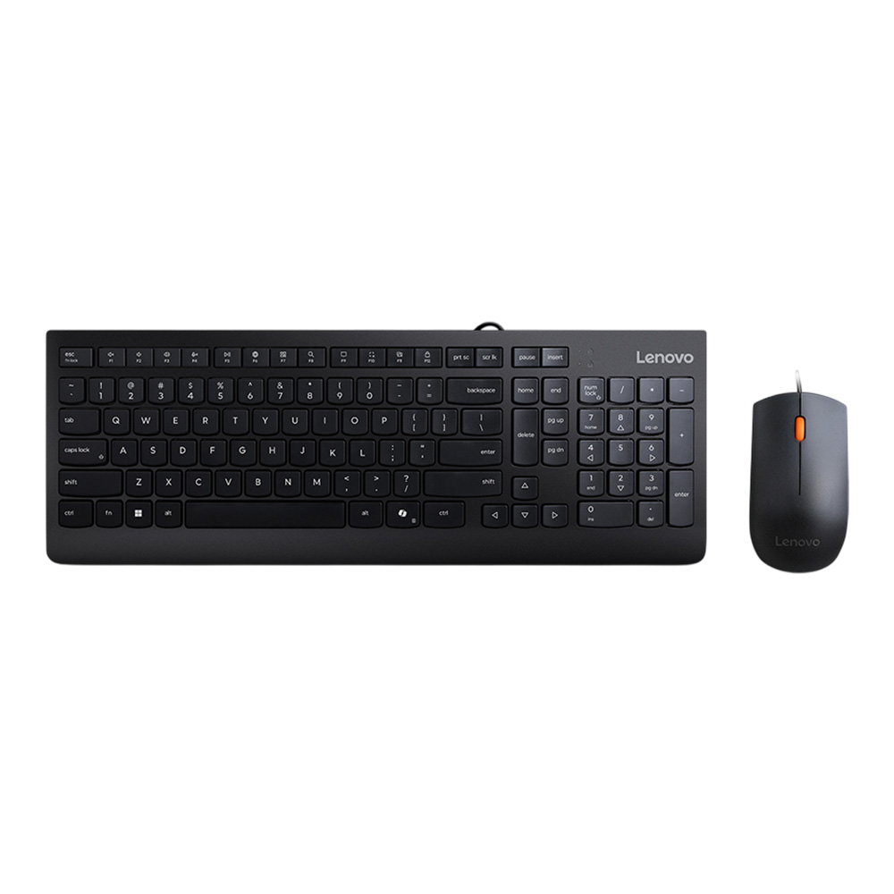 KEYBOARD & MOUSE (คีย์บอร์ดและเมาส์) LENOVO 300 USB COMBO EN/TH - BLACK (GX30M39641)