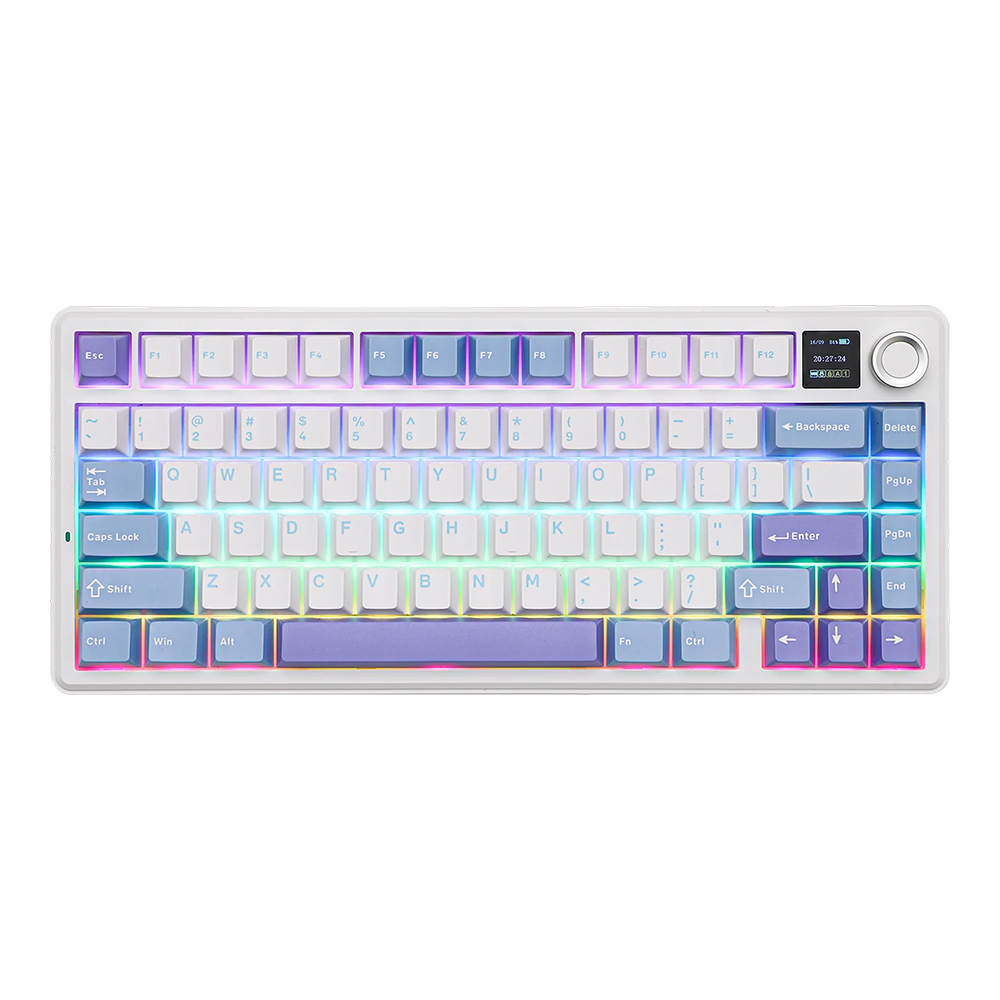 WIRELESS KEYBOARD (คีย์บอร์ดไร้สาย) AULA F75 MAX GREEN SWITCH RGB EN/TH - WHITE-BLUE-PURPLE