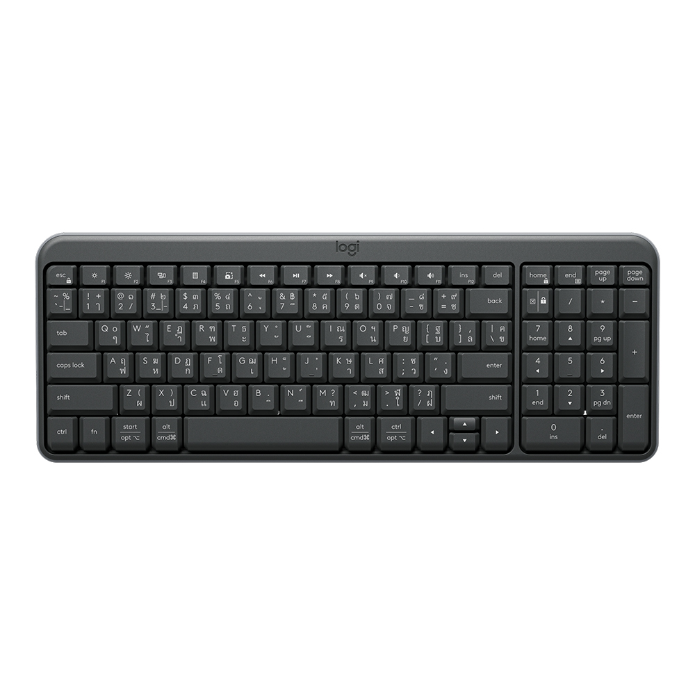 WIRELESS KEYBOARD (คีย์บอร์ดไร้สาย) LOGITECH K250 - GRAPHITE