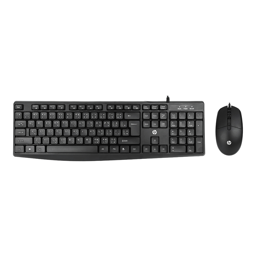 KEYBOARD & MOUSE (คีย์บอร์ดและเมาส์) HP KM10L - BLACK