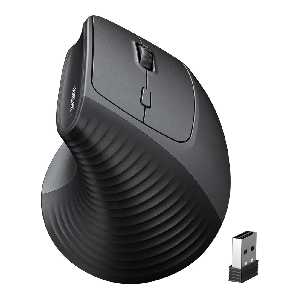 WIRELESS MOUSE (เมาส์ไร้สาย) UGREEN M571P MULTI-MODE WIRELESS VERTICAL MOUSE - BLACK 65042