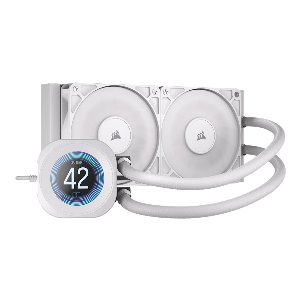 CPU LIQUID COOLER (ระบบระบายความร้อนด้วยน้ำ) CORSAIR NAUTILUS 240 RS LCD - WHITE