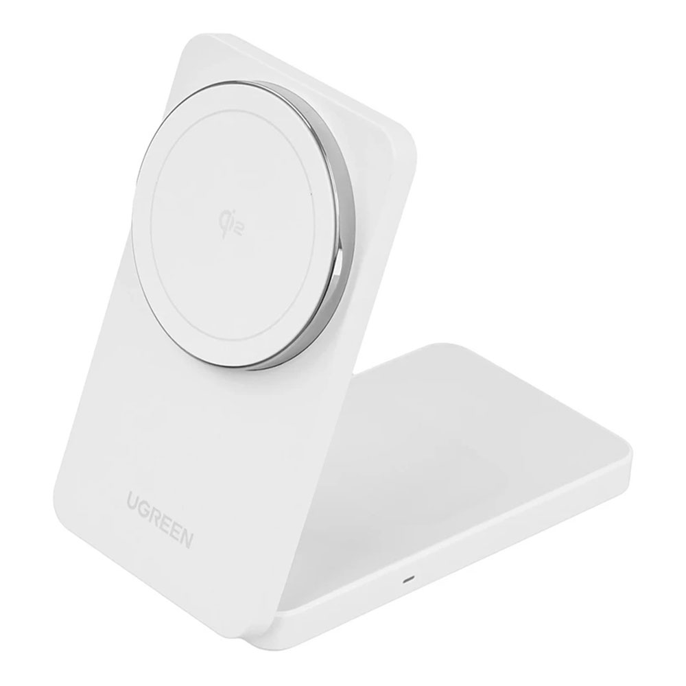 WIRELESS CHARGER (ที่ชาร์จไร้สาย) UGREEN W706 MAGNETIC 2IN1 - WHITE (45057)