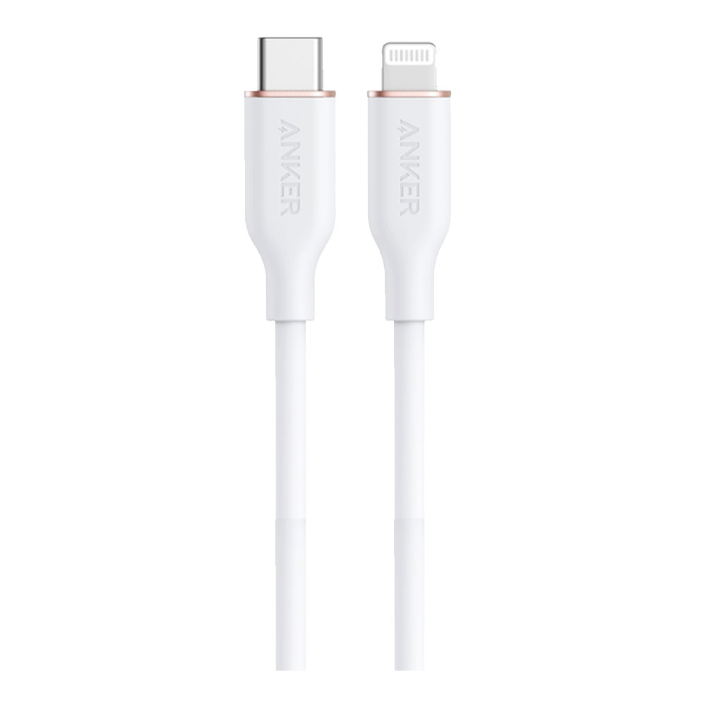 CHARGER CABLE (สายชาร์จ) ANKER POWERLINE III FLOW USB-C TO LIGHTNING 90CM - A8662H23 WHITE