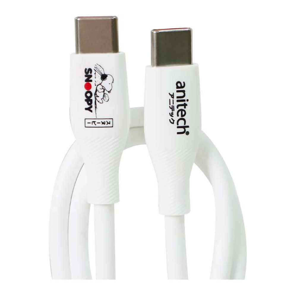 CHARGER CABLE (สายชาร์จ) ANITECH X SNOOPY SNP-C001-WH - USB-C TO USB-C 60W 1M WHITE