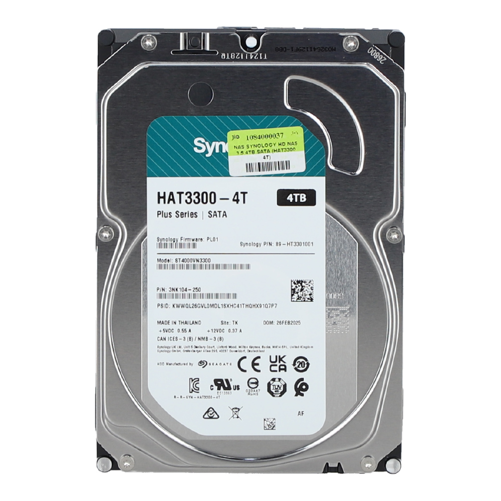 4 TB 3.5 INCH HDD (ฮาร์ดดิสก์ 3.5 นิ้ว) SYNOLOGY HAT3300 - 5400RPM 256MB SATA3 (HAT3300-4T)