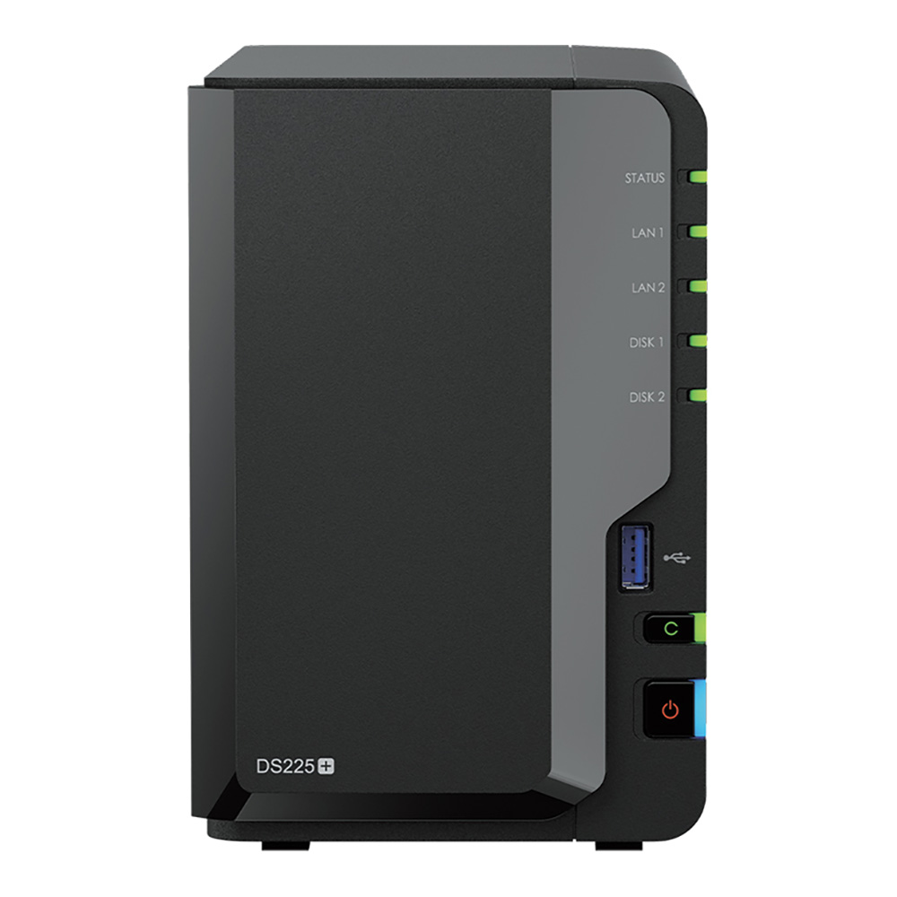 NAS (อุปกรณ์จัดเก็บข้อมูลบนเครือข่าย) SYNOLOGY DISKSTATION DS225+ - 2 BAY INTEL CELERON J4125 2 GB DDR4 NON-ECC