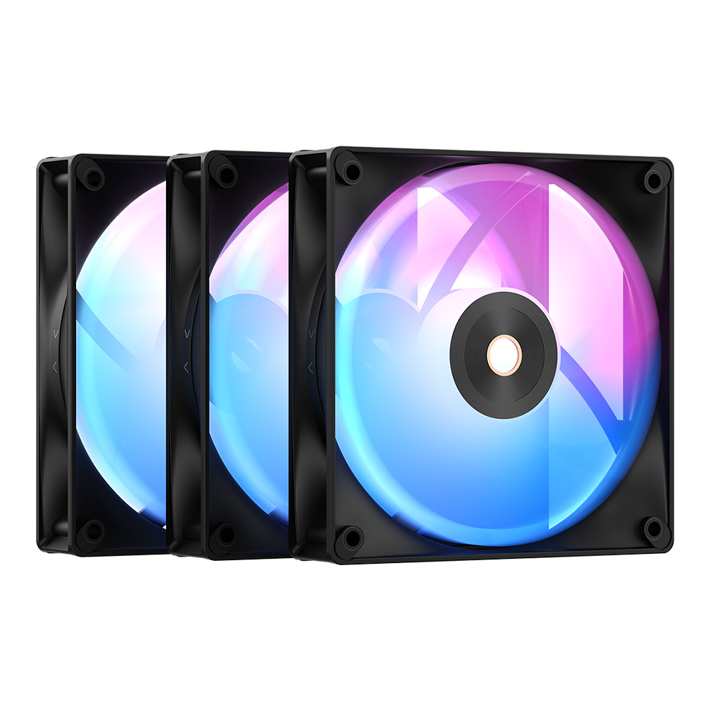 CASE FAN (พัดลมเคส) OCYPUS DELTA F12 ARGB 3-IN-1 - BLACK (DELTA-F12-BK3AM00X-GL)