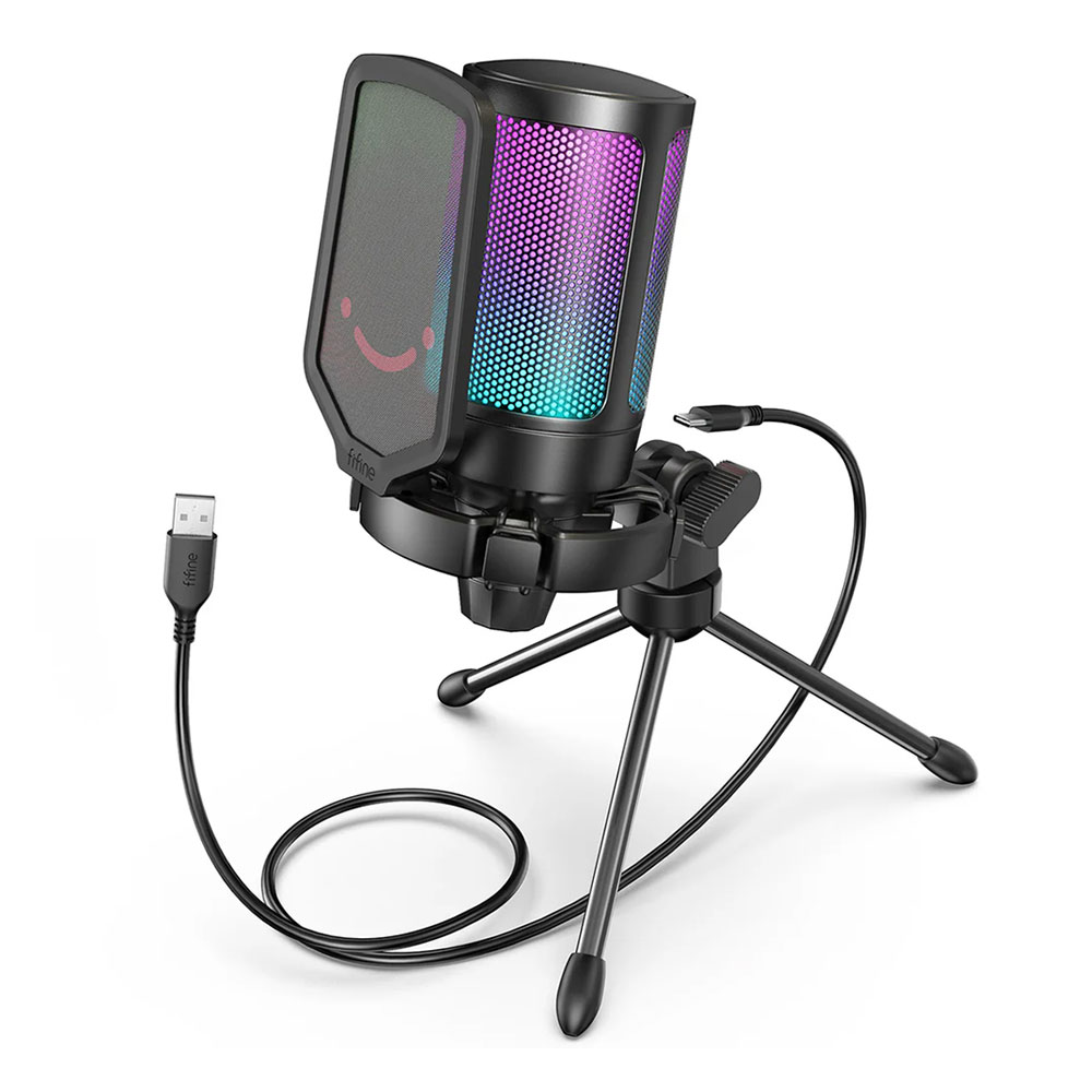 MICROPHONE (ไมโครโฟน) FIFINE AMPLIGAME A6V USB MICROPHONE WITH VOLUME DIAL - BLACK