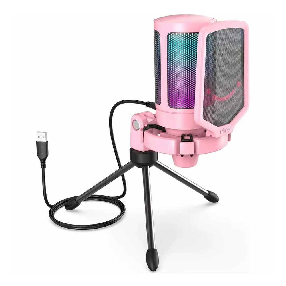 MICROPHONE (ไมโครโฟน) FIFINE AMPLIGAME A6V USB MICROPHONE WITH VOLUME DIAL - PINK