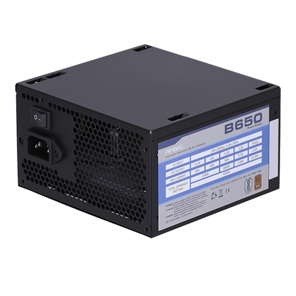 POWER SUPPLY (อุปกรณ์จ่ายไฟ) ANTEC ATOM B650 - 650W 80 PLUS BRONZE BLACK ATX