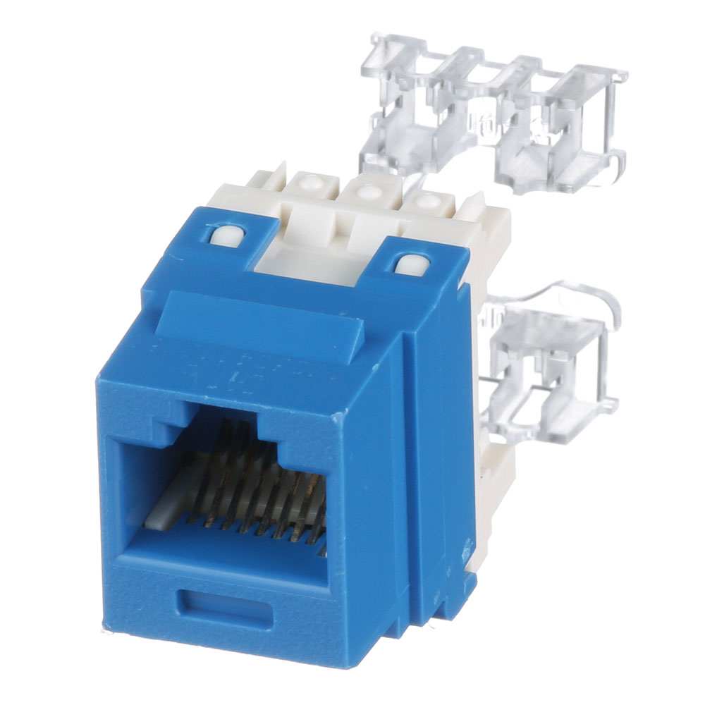 CABLE ACCESSORY (อุปกรณ์เสริมเคเบิล) PANDUIT NETKEY® CATEGORY 6 UTP RJ45 PUNCHDOWN KEYSTONE JACK MODULE - BLUE NK688MBU
