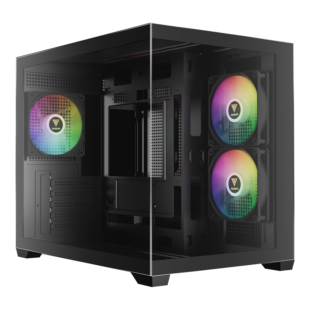 CASE (เคส) GAMDIAS AURA GC10M V2 ARGB - MICRO-ATX BLACK