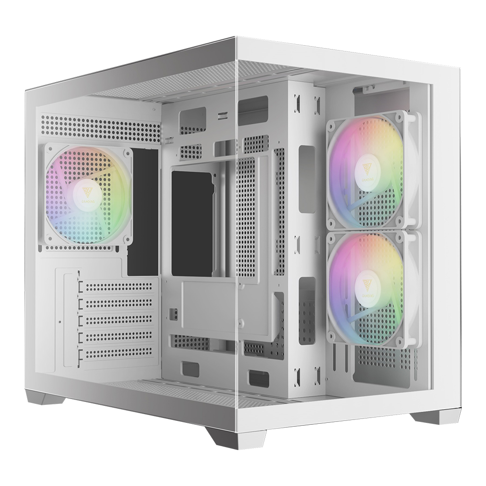 CASE (เคส) GAMDIAS AURA GC10M V2 WH ARGB - MICRO-ATX WHITE