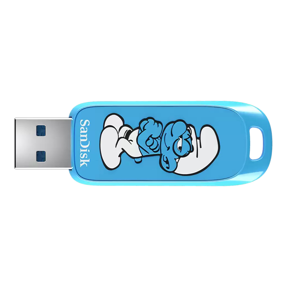 64 GB FLASH DRIVE (แฟลชไดร์ฟ) SANDISK SMURFS - BRAINY SMURF (SDCZIS-064G-G46)