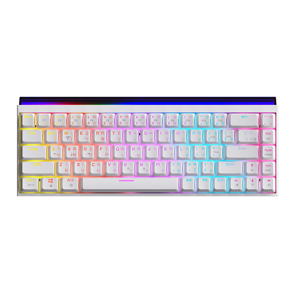 KEYBOARD (คีย์บอร์ด) AJAZZ NK68 - RED SWITCH RAINBOW LED EN/TH WHITE