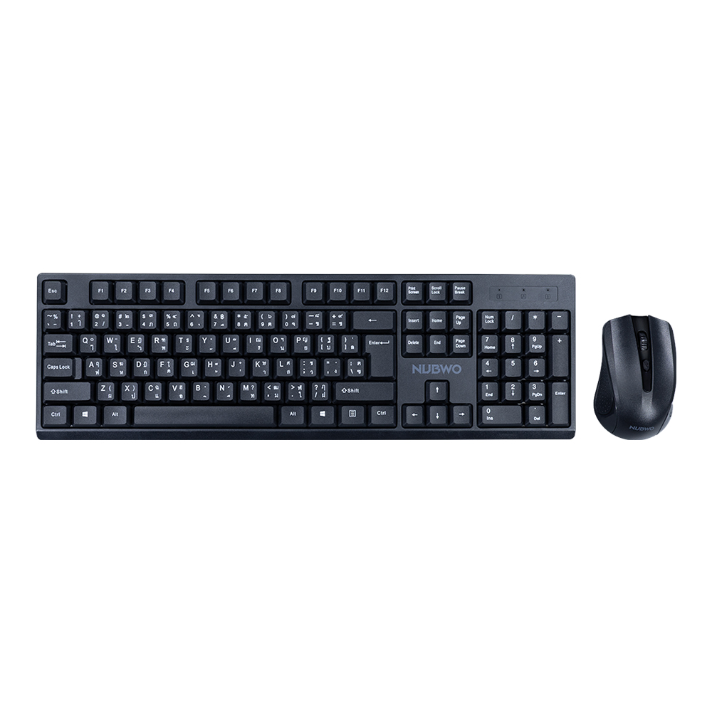 KEYBOARD & MOUSE (คีย์บอร์ดและเมาส์ไร้สาย) NUBWO NKM644 - BLACK