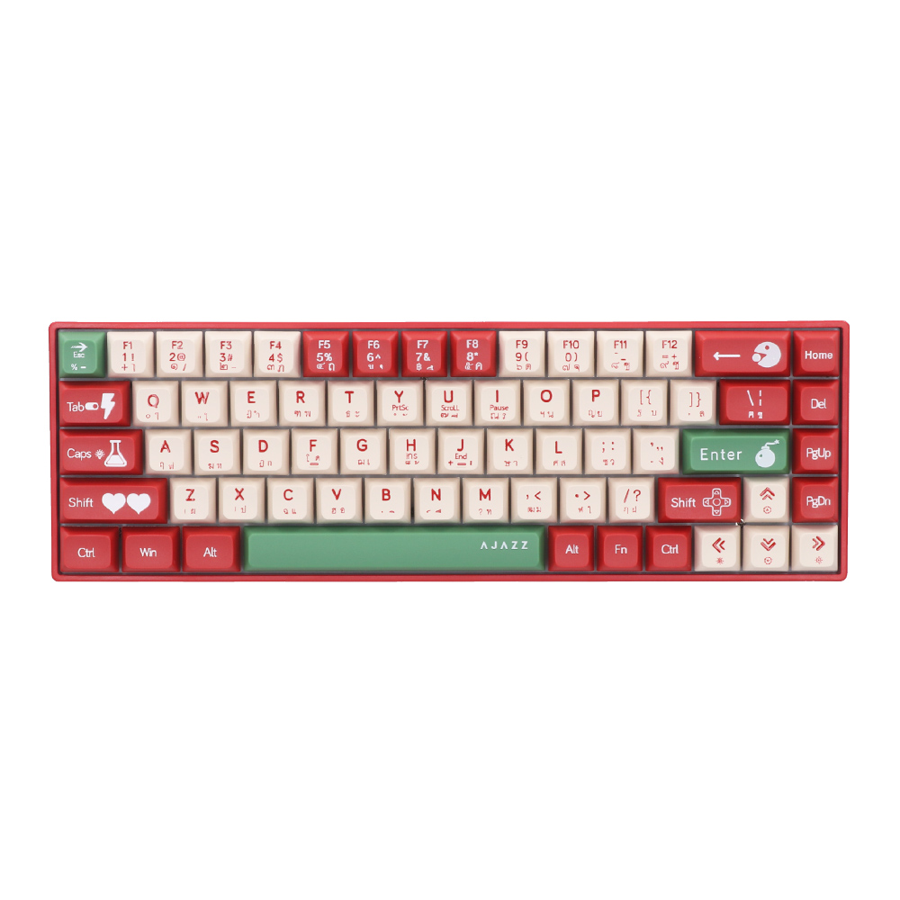 KEYBOARD (คีย์บอร์ด) AJAZZ AK680 V2 - RED SWITCH RAINBOW LED EN/TH RED