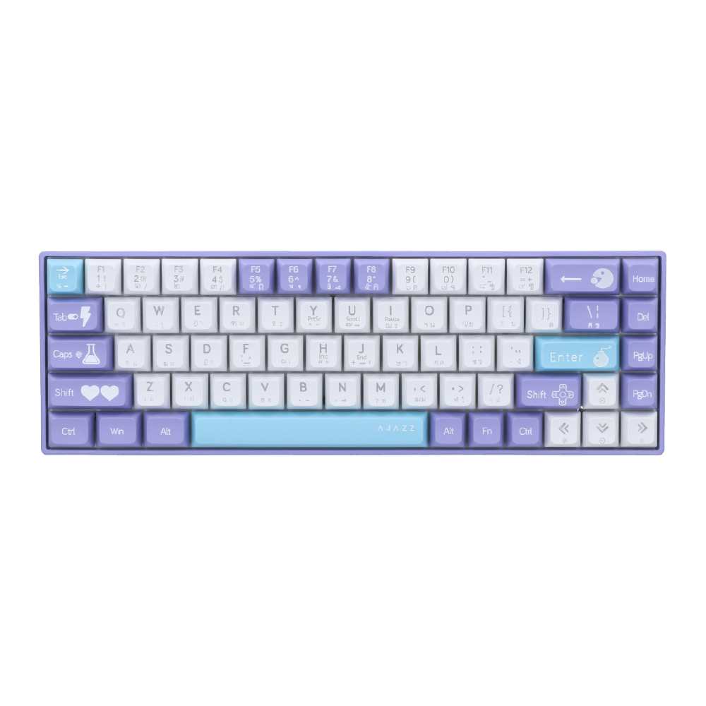 KEYBOARD (คีย์บอร์ด) AJAZZ AK680 V2 - RED SWITCH RAINBOW LED EN/TH PURPLE