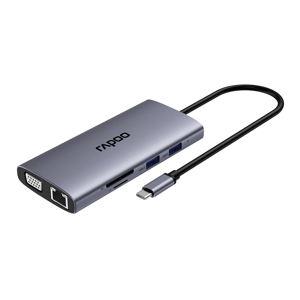 USB-C HUB (ยูเอสบีซีฮับ) RAPOO XD101 - 10-IN-1 MULTI-FUNCTION
