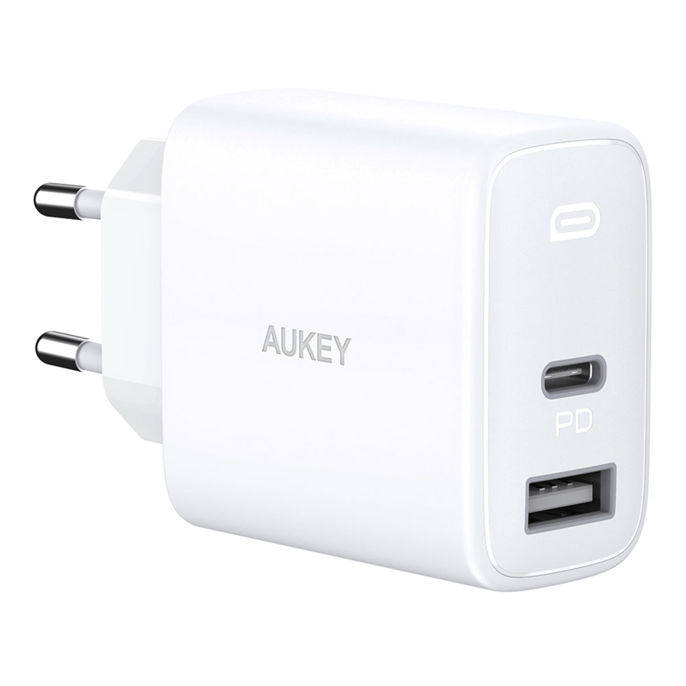 CHARGER (ที่ชาร์จ) AUKEY SWIFT PA-F3S 32W 2PORT PD - WHITE