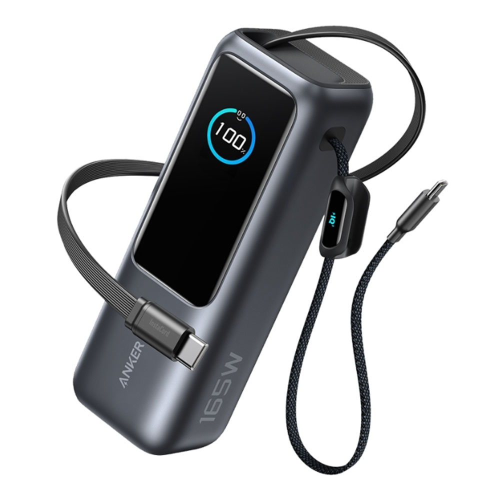 POWER BANK (พาวเวอร์แบงค์) ANKER POWER BANK - 25K 165W BUILT-IN AND RETRACTABLE CABLES BLACK A1695H11