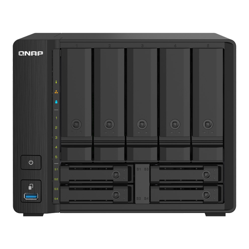 NAS (อุปกรณ์จัดเก็บข้อมูลบนเครือข่าย) QNAP TS-932PX-4G - 9 BAY ANNAPURNALABS ALPINE AL324 ARM CORTEX-A57 4-CORE 1.7GHz 4 GB SODIMM DDR4