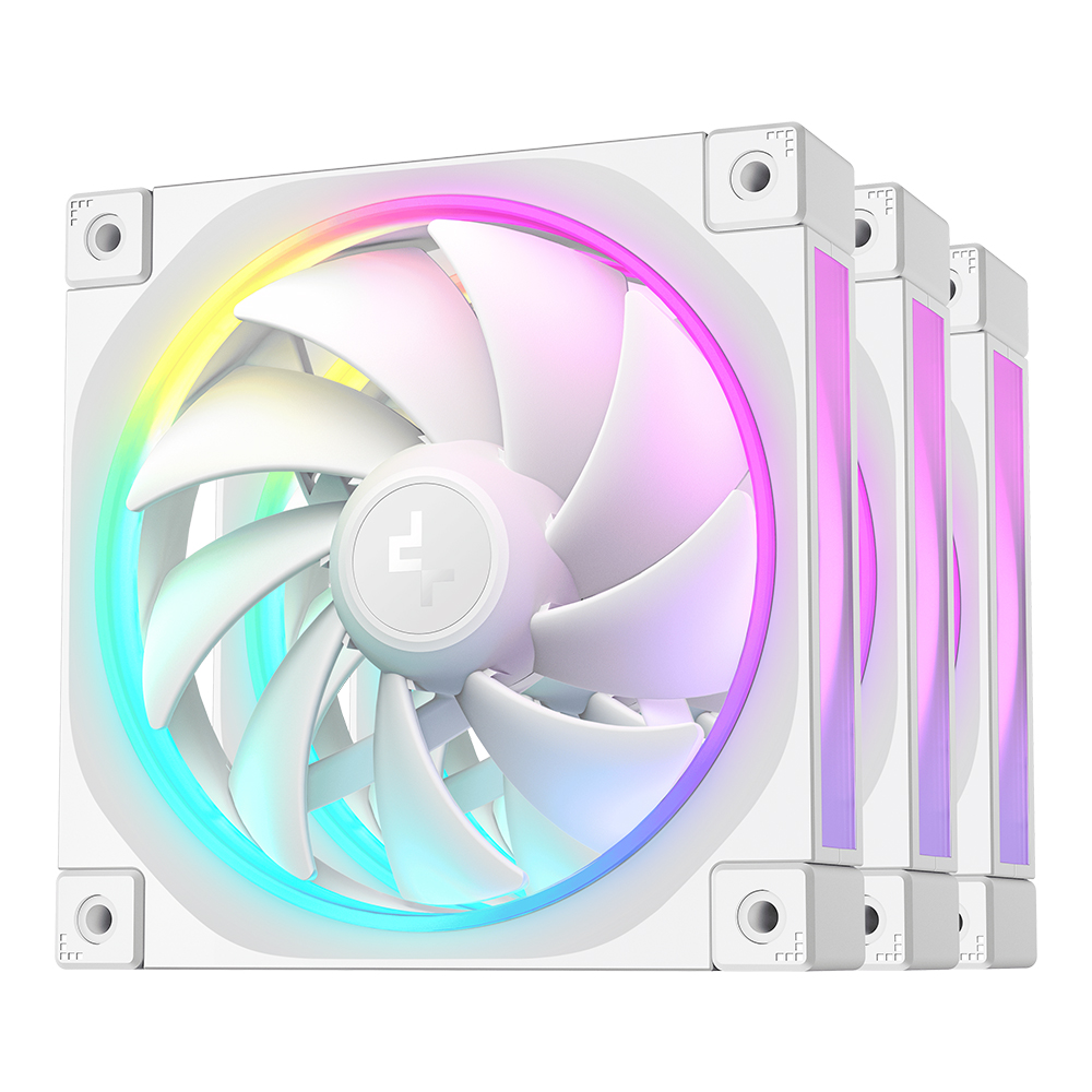 CASE FAN (พัดลมเคส) DEEPCOOL FL12 WH 3 IN 1 - 120MM ARGB PWM WHITE