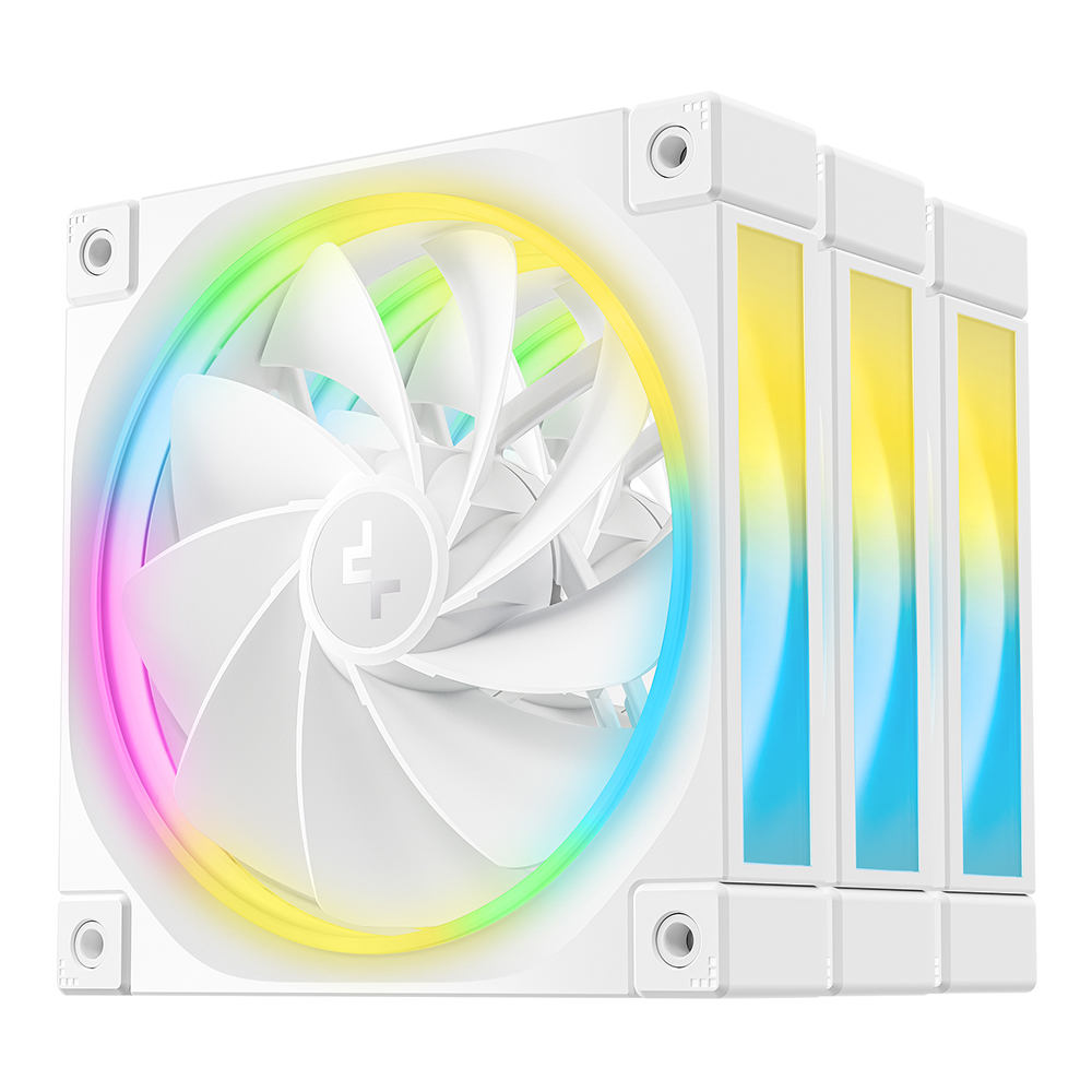CASE FAN (พัดลมเคส) DEEPCOOL FL12R WH 3 IN 1 - 120MM ARGB PWM REVERSE TRIPLE PACK WHITE