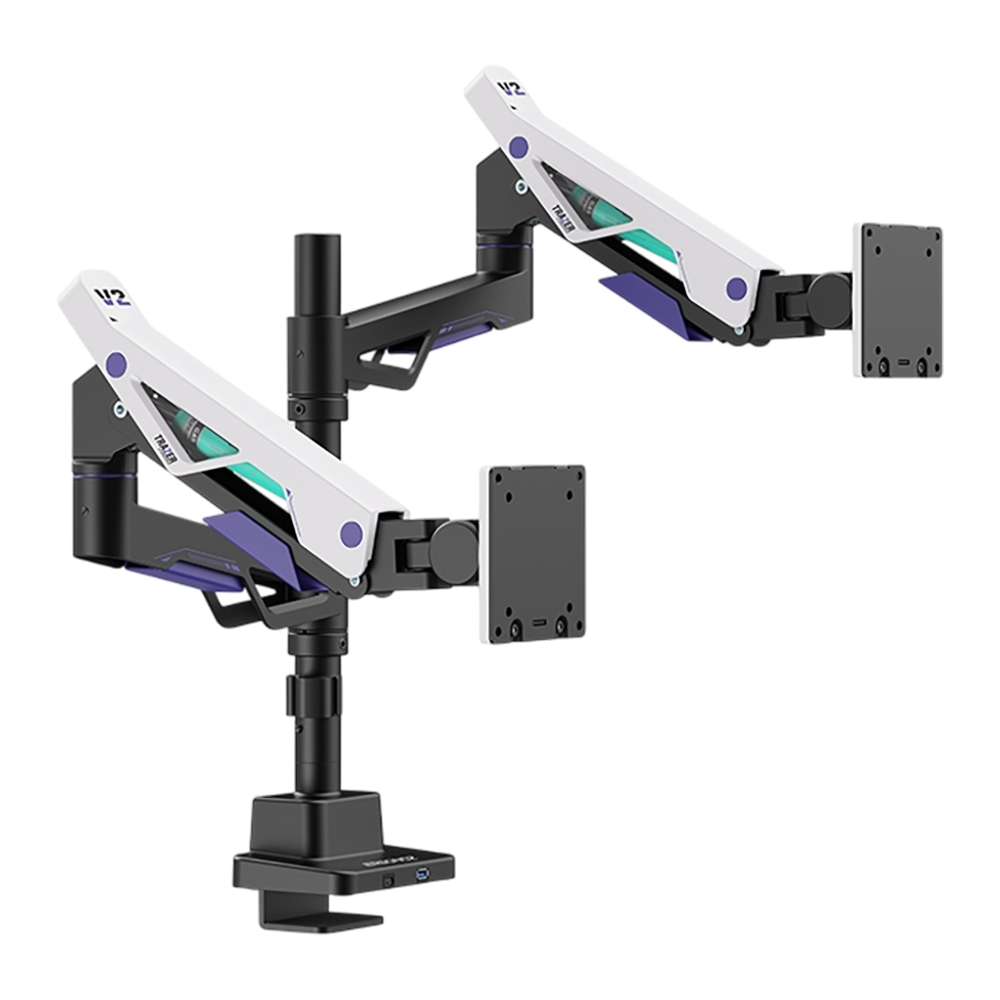 MONITOR ARM (ขาตั้งจอ) ERGONOZ TRAZER TWIN V2 - WHITE (EGN-TRAZERV2-D)