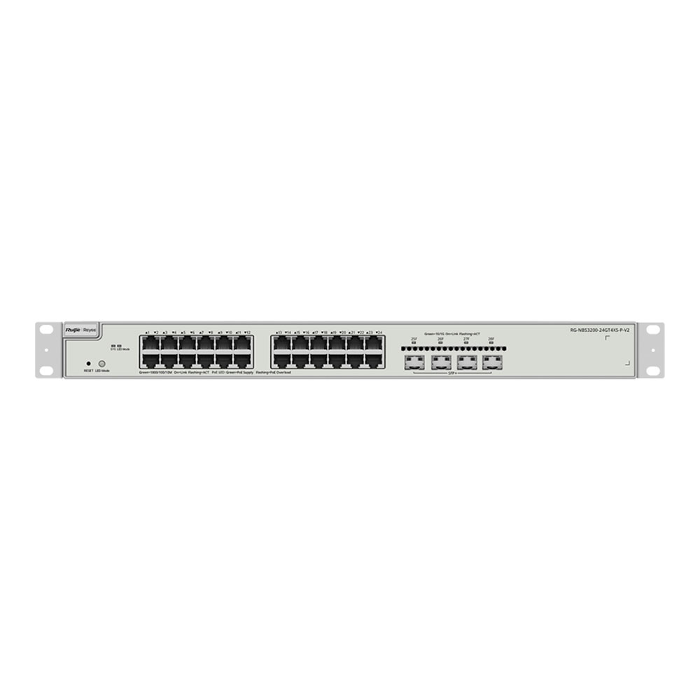 SWITCH (สวิตซ์) REYEE 24-PORT 10G L2 MANAGED POE SWITCH - RG-NBS3200-24GT4XS-P-V2