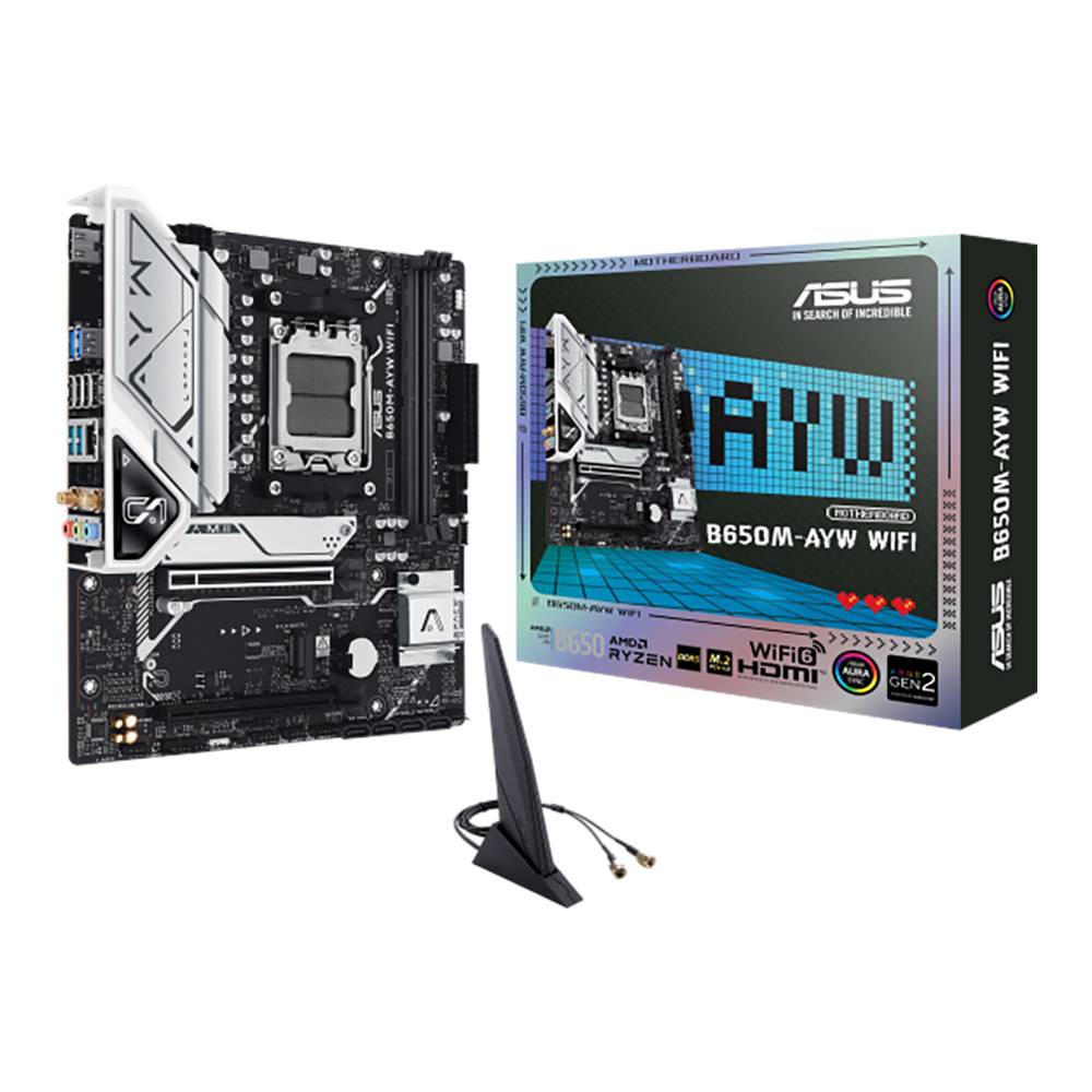 MAINBOARD (เมนบอร์ด) ASUS B650M-AYW WIFI - AMD SOCKET AM5 DDR5 MICRO-ATX