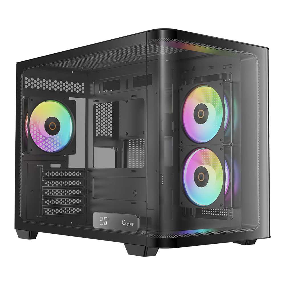 CASE (เคส) OCYPUS IOTA C50 CURVE ARGB - MICRO-ATX BLACK