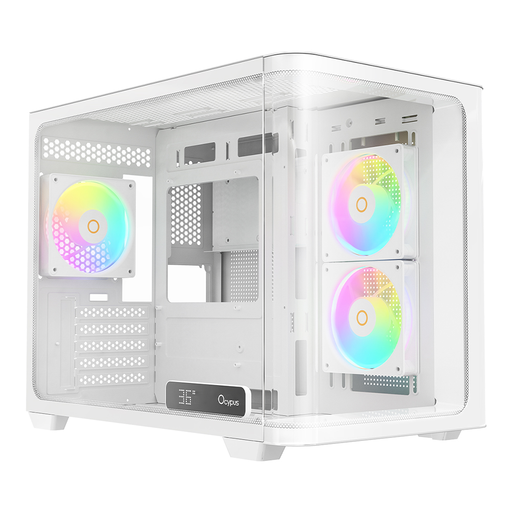 CASE (เคส) OCYPUS IOTA C50 CURVE ARGB - MICRO-ATX WHITE
