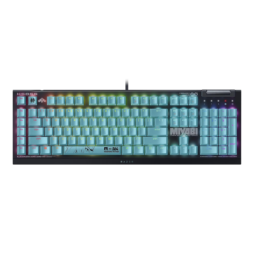KEYBOARD (คีย์บอร์ด) RAZER BLACKWIDOW V4 X ZENLESS ZONE ZERO EDITION - RAZER GREEN MECHANICAL SWITCH CHROMA RGB EN