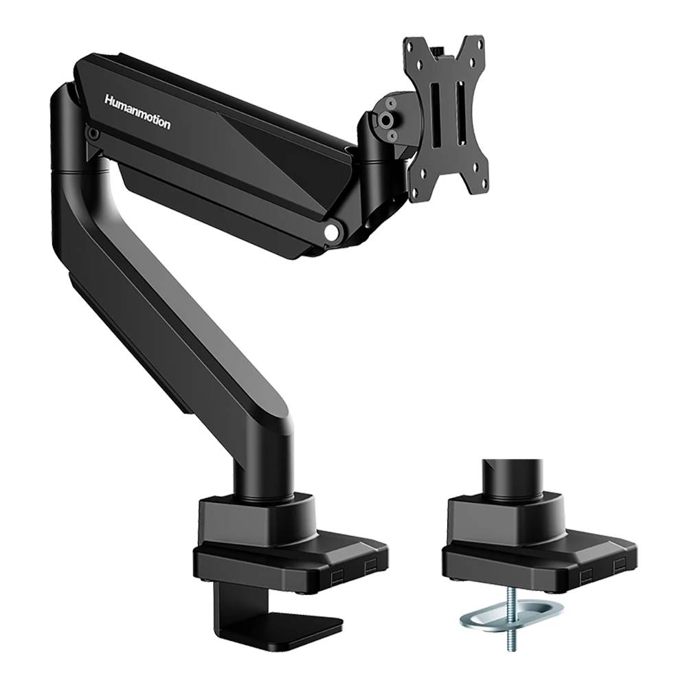 MONITOR ARM (ขาตั้งจอ) HUMANMOTION T9-1B HEAVY-DUTY - SINGLE MONITOR ARM HOLD UP TO 18KG BLACK