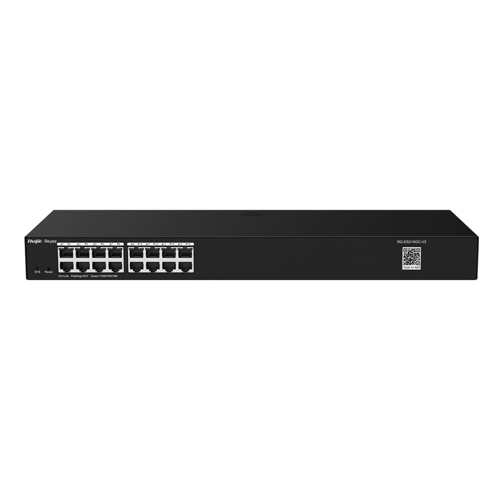 SWITCH (สวิตซ์) REYEE 16 PORT RJ45 19 INCH RACK MOUNTABLE - RG-ES216GC-V2
