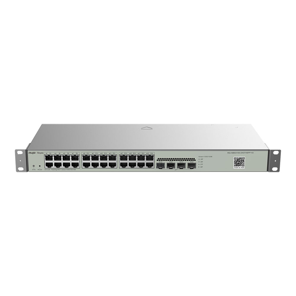 SWITCH (สวิตซ์) REYEE 24 PORT 24 GIGABIT RJ45 PORTS 4 SFP SLOTS - RG-NBS3100-24GT4SFP-V2