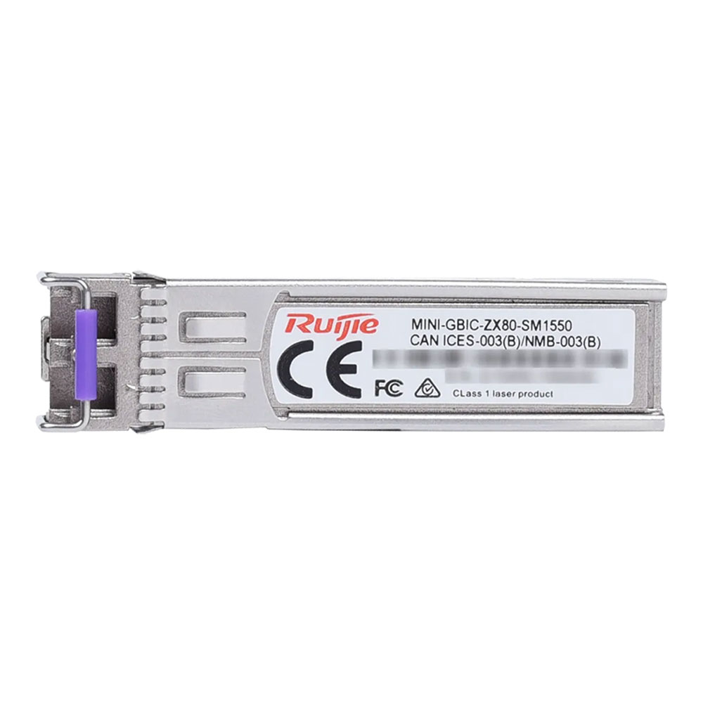 SFP MODULE (โมดูลเอสเอฟพี) RUIJIE 1000BASE-SX SFP 1550-NM 80-KM DDM DUPLEX LC SMF OPTICAL TRANSCEIVER - MINI-GBIC-ZX80-SM1550