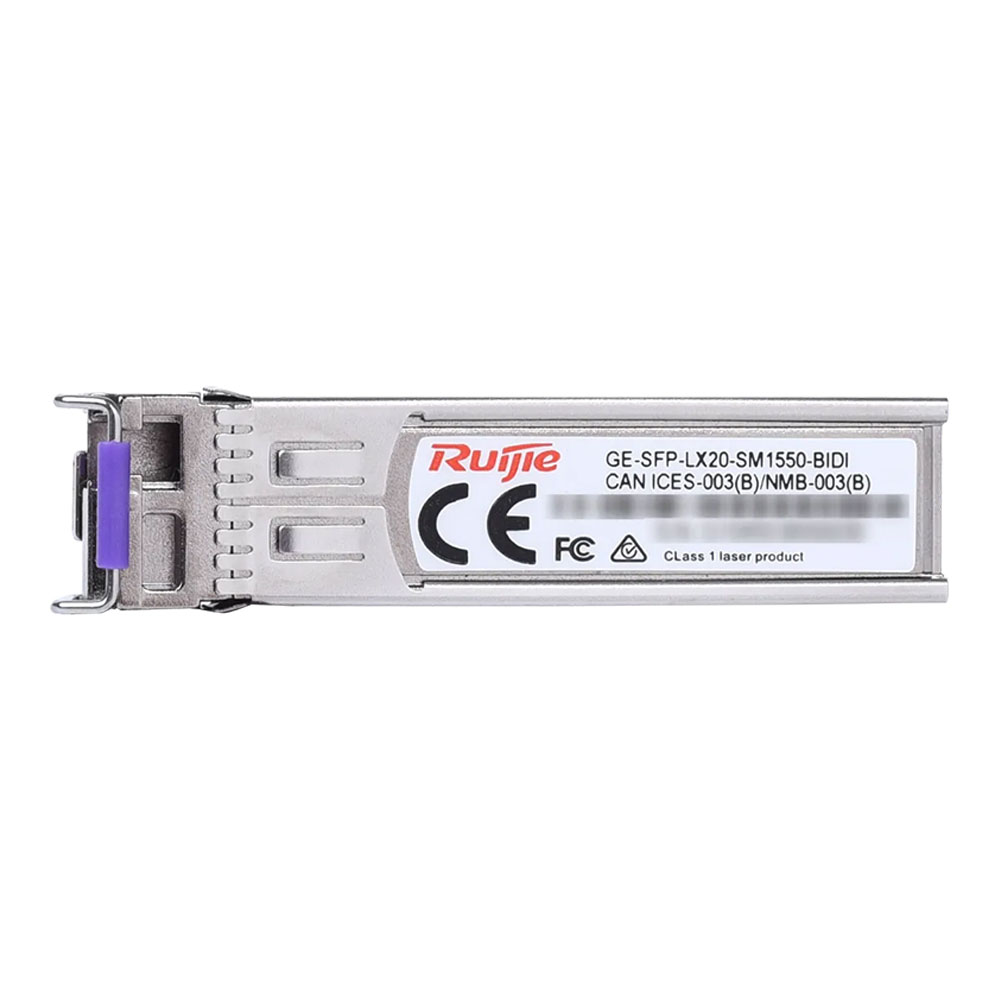 SFP MODULE (โมดูลเอสเอฟพี) RUIJIE 1000BASE-LX SFP 1550NM-TX/1310NM-RX 20-KM DDM SIMPLEX LC SMF TRANSCEIVER - GE-SFP-LX20-SM1550-BIDI