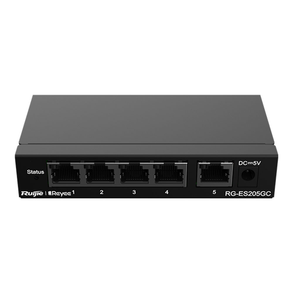 SWITCH (สวิตซ์) REYEE 5 PORT RJ45 PORTS DESKTOP STEEL CASE - RG-ES205GC