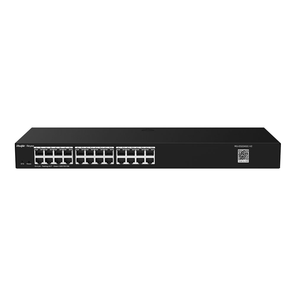 SWITCH (สวิตซ์) REYEE 24 PORT RJ45 19 INCH RACK-MOUNTABLE - RG-ES224GC-V2