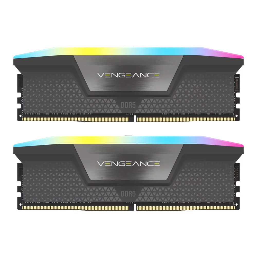 64GB (32GBx2) DDR5 5200MHz RAM (หน่วยความจำ) CORSAIR VENGEANCE RGB DDR5 - AMD EXPO INTEL XMP CL40 GREY CMH64GX5M2B5200Z40K
