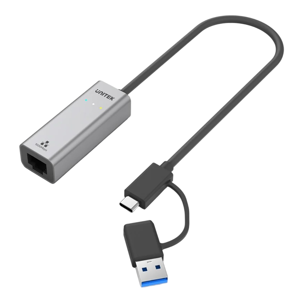 USB TO ETHERNET ADAPTER (อะแดปเตอร์แปลง USB เป็น LAN) UNITEK Y-3465A - USB-C / USB-A TO GIGABIT ETHERNET