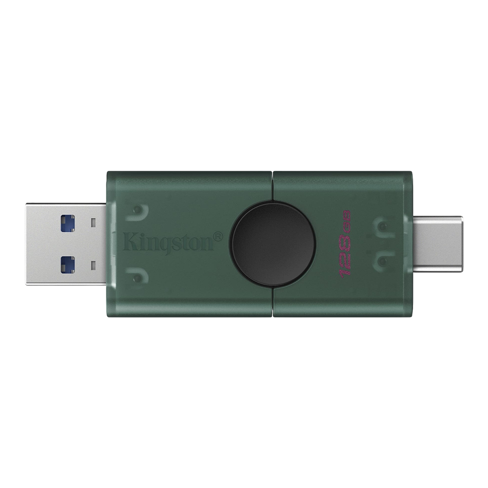 128 GB FLASH DRIVE (แฟลชไดร์ฟ) KINGSTON DATATRAVELER DUO - GREEN-BLACK DTDEG2/128GB