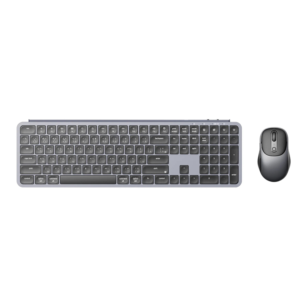 WIRELESS KEYBOARD & MOUSE (คีย์บอร์ดและเมาส์ไร้สาย) KEYCHRON B6 PRO KEYBOARD AND BM24 MOUSE WIRELESS COMBO - GREY KB4-TH