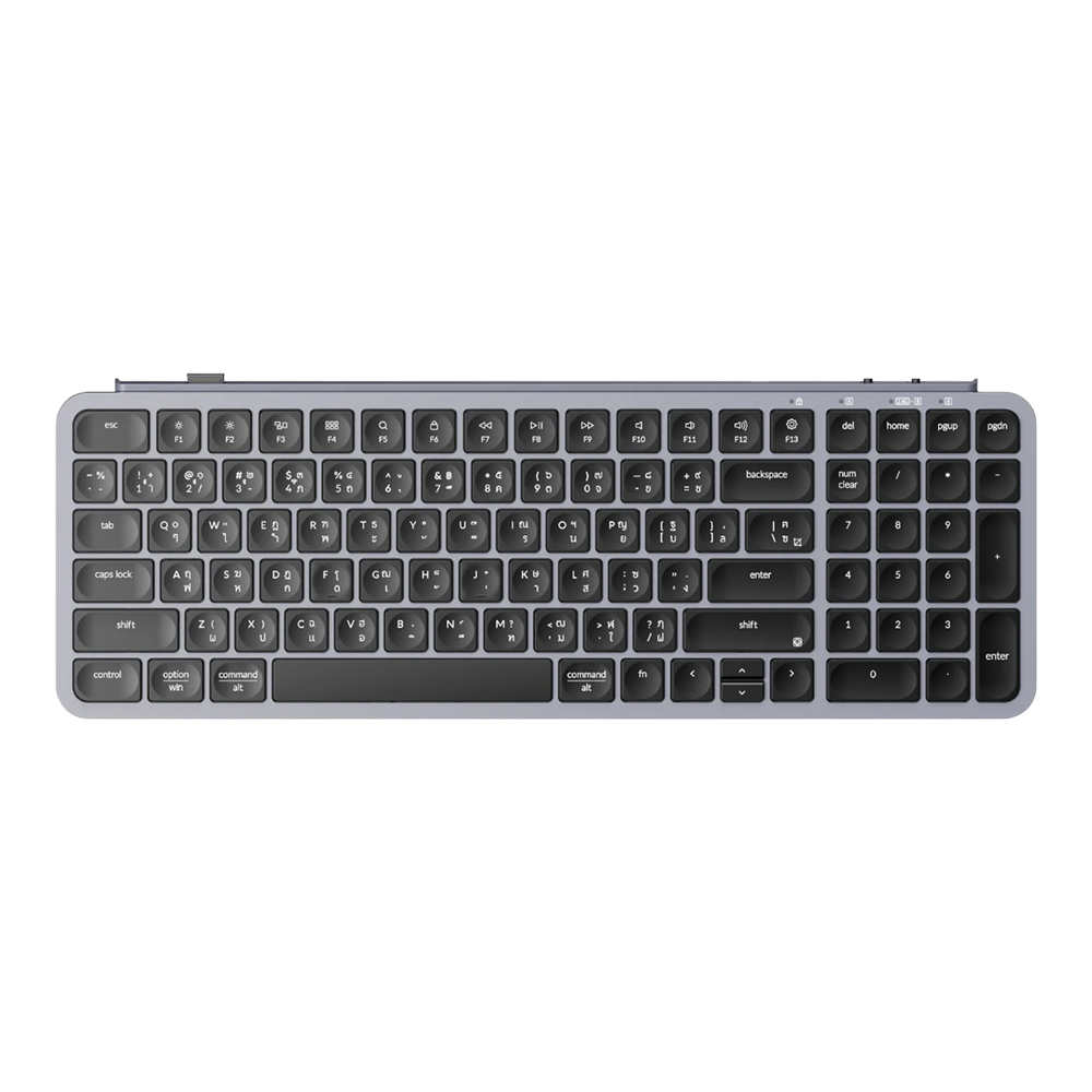 WIRELESS KEYBOARD (คีย์บอร์ดไร้สาย) KEYCHRON B2 PRO - SCISSOR SWITCH NON-BACKLIT EN/TH SPACE GRAY B2P-KK1-TH