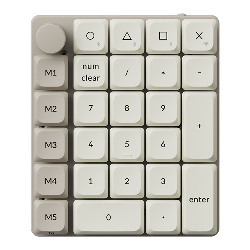 WIRELESS NUMPAD (นัมแพดไร้สาย) KEYCHRON K0 MAX - QMK/VIA KEYCHRON MILK POM BANANA SWITCH RGB RETRO VERSION B K0M-M4